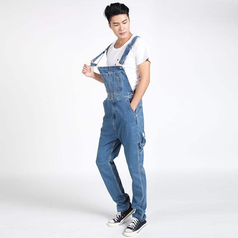Мужские подтяжки Мужские джинсовые комбинезоны Прямые брюки большого размера Голубые джинсы Больше размеров 30-48 50