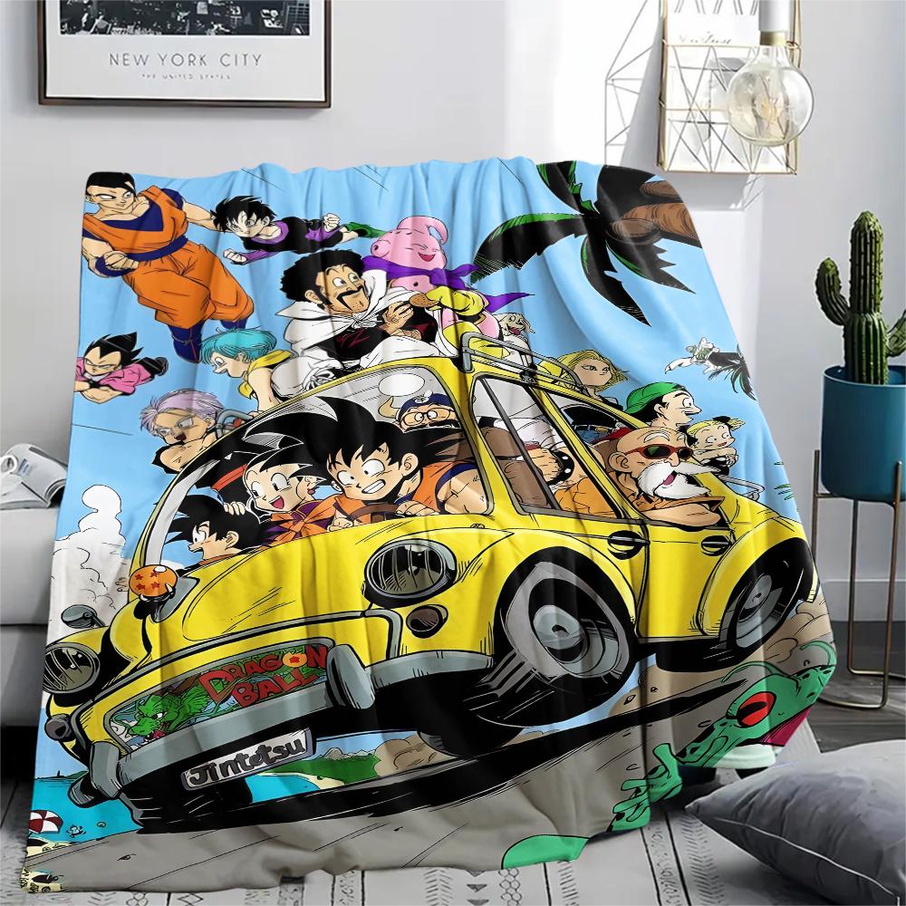 Фланелевое одеяло с принтом персонажей Dragon Ball, Высококачественное, Удобное для всех сезонов, Декор для дома, Тепло и уют, Идеально для рождественских подарков