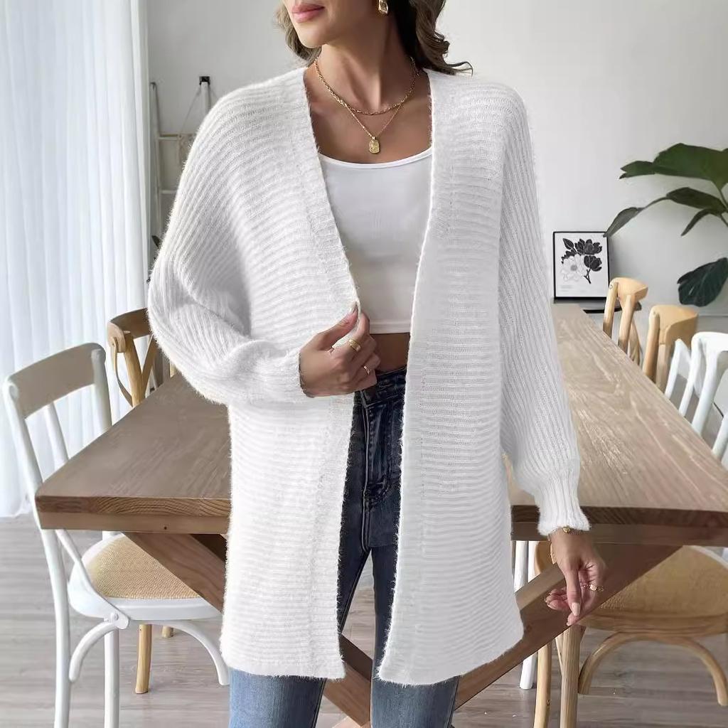 Women's Autumn and Winter Casual Solid Color Cardigan Sweater