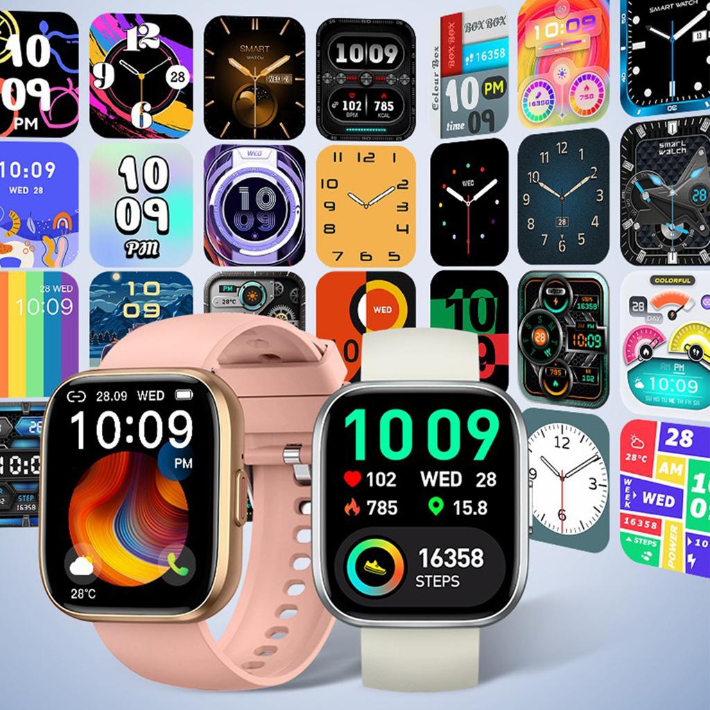 P114 Смарт-часы с 1,85-дюймовым экраном и поддержкой Bluetooth-звонков, мониторингом здоровья и стильным спортивным дизайном