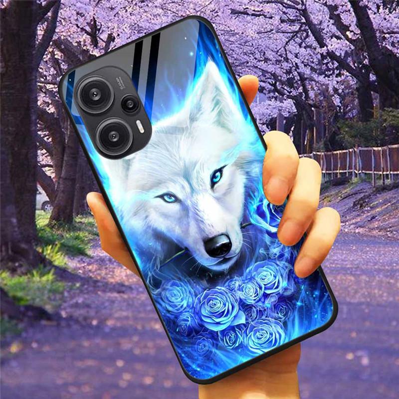 Для Xiaomi Poco F5 5G / F5Pro Чехол Закаленное Стекло Озеро Луна Жесткая Защитная Крышка для POCO F5 Pro Capas Funda на PocoF5 Роскошный Coque