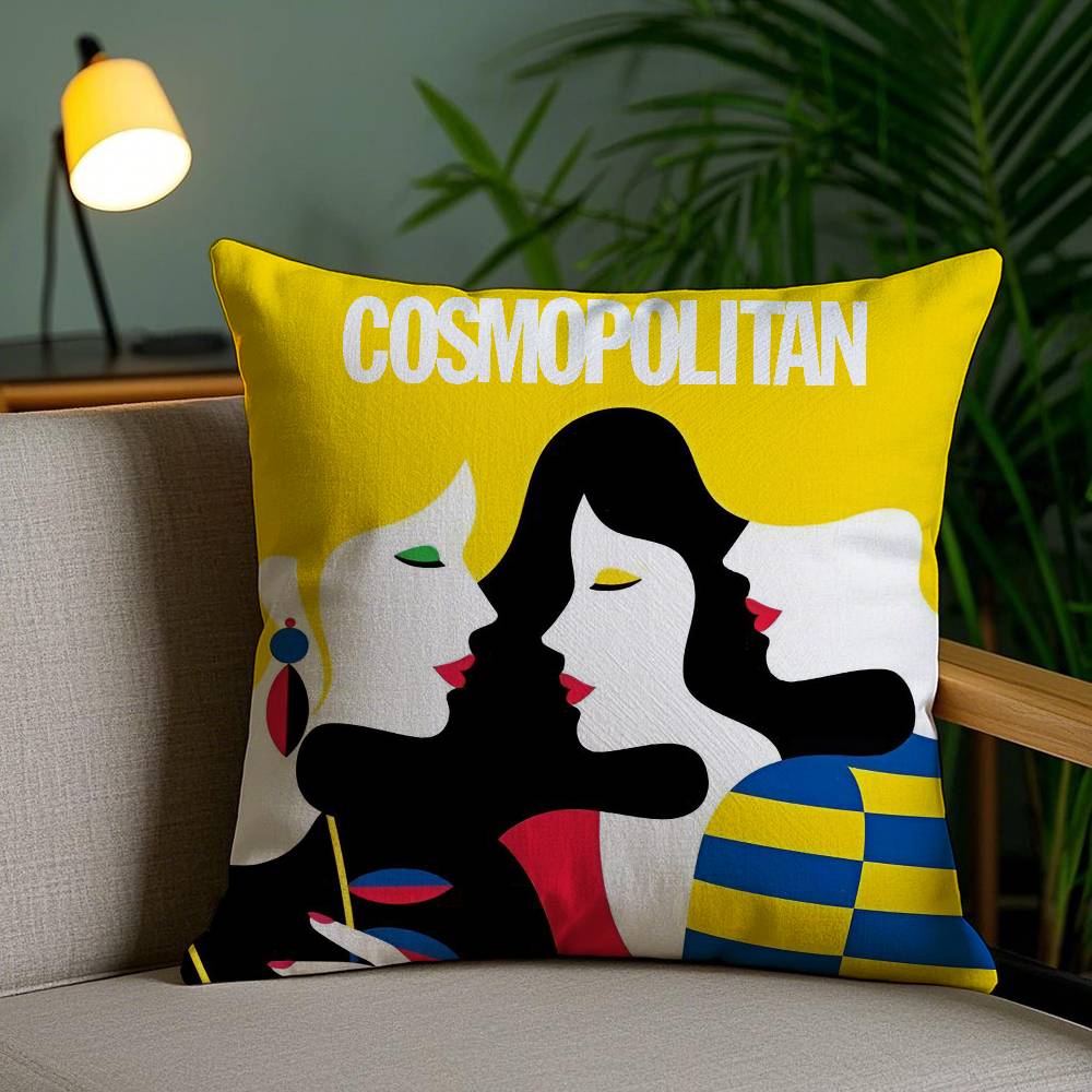Female-oriented Style Cosmopolitan Pillow Case Anti-dustmite Pillowcase Invisible zipper silky short plush Sofa cushion cover