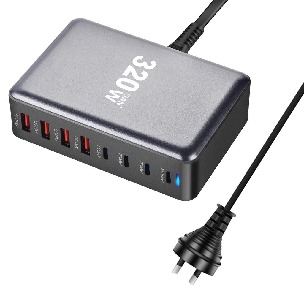 440W Multi-Port Gallium Nitride PD Charger with 8 Ports and PD100W Adapter