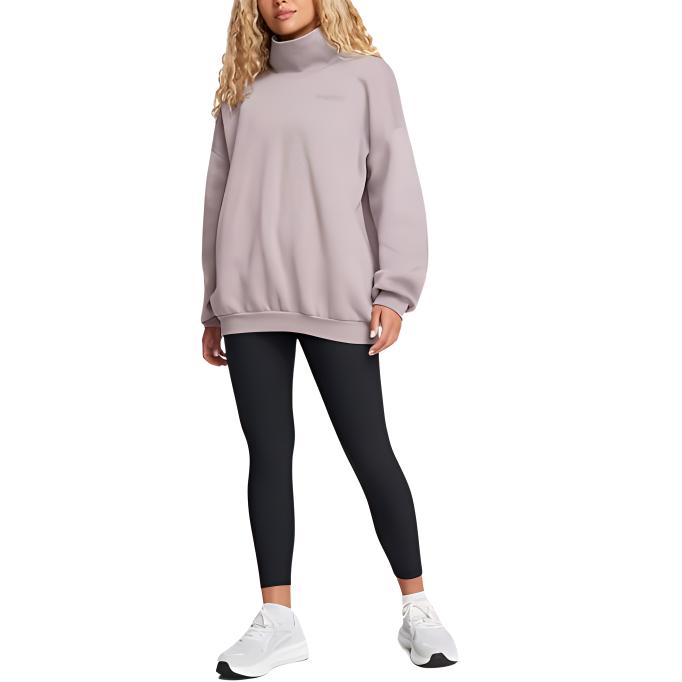Under Armour Женская толстовка Icon Fleece Oversize Mock Crew Tetra-Gray 1386500-015