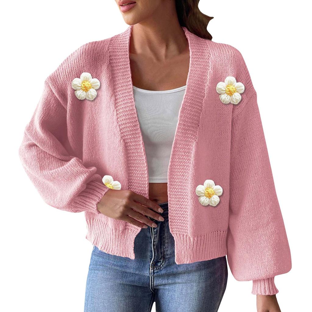 Женский шерстяной кардиган на осень и зиму с вязкой крючком, вязаный свитер, джемпер с длинными рукавами