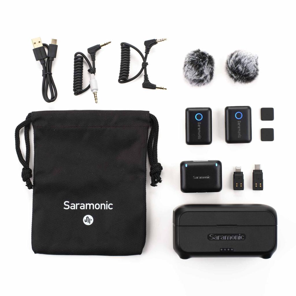Saramonic 2.4GHz 4-in-1 Wireless Microphone System (Includes Two Transmitters, One Receiver, and ChargingStorage Box) Blink500B2+ -JP