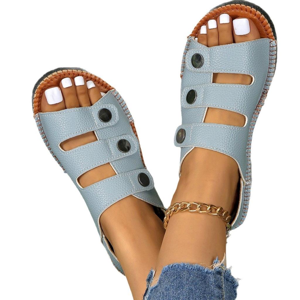 Large Size Sandals Women's New Summer Soft-soled Two-wear Bag Heel Fish Mouth Beach Sandals