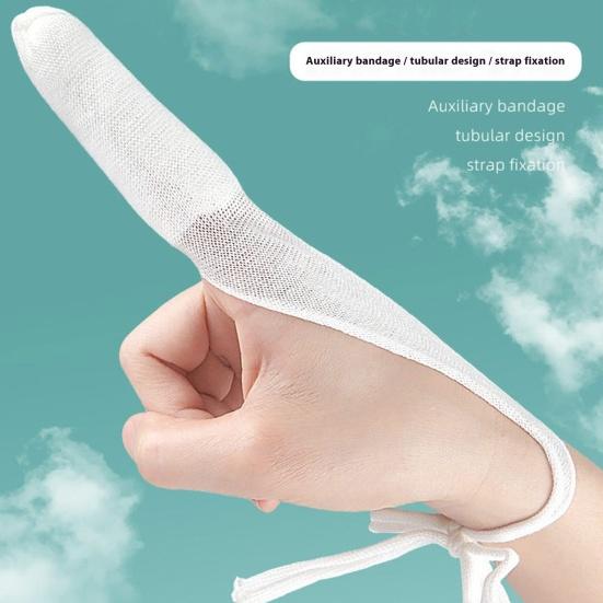 Finger Bandage Tubular Bandage Dressings Finger Cots White Finger Stall Cotton Finger Support Splint for Work Kitchen Finger Protection