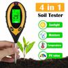 4-In-1 Digital PH Moisture Soil Meter Soil Temperature Humidity Moisture Measurement Environmental Sunlight Measuring Detector