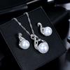 Fashion Pearl Jewelry Set Crystal Necklace Earring Ladies Statement Bridal Wedding Accessories Gifts ARI