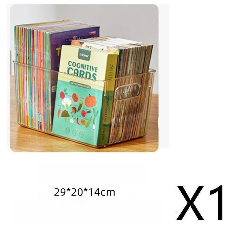 Прозрачный ящик для хранения ПЭТ, ящик для хранения книг, бытовая корзина для хранения, устойчивая к падению, корзина для хранения в холодильнике и сортировка мусора