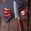 7-дюймовый нож Santoku из дамасской стали VG10, японский кухонный нож, кухонные принадлежности, деревянная ручка Pakka