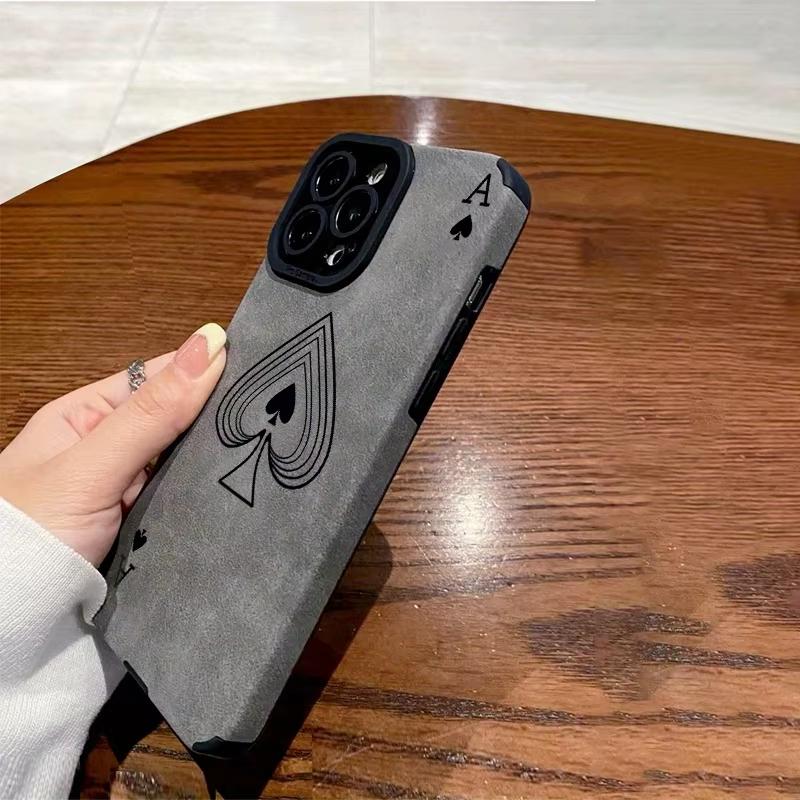 Покер Червы A Узор Подходит Чехол Для Телефона Для iPhone 17 Pro Max 16E 15 Pro 14 13 12 11 Mini AIR XS XR XS 8Plus Противоударный и