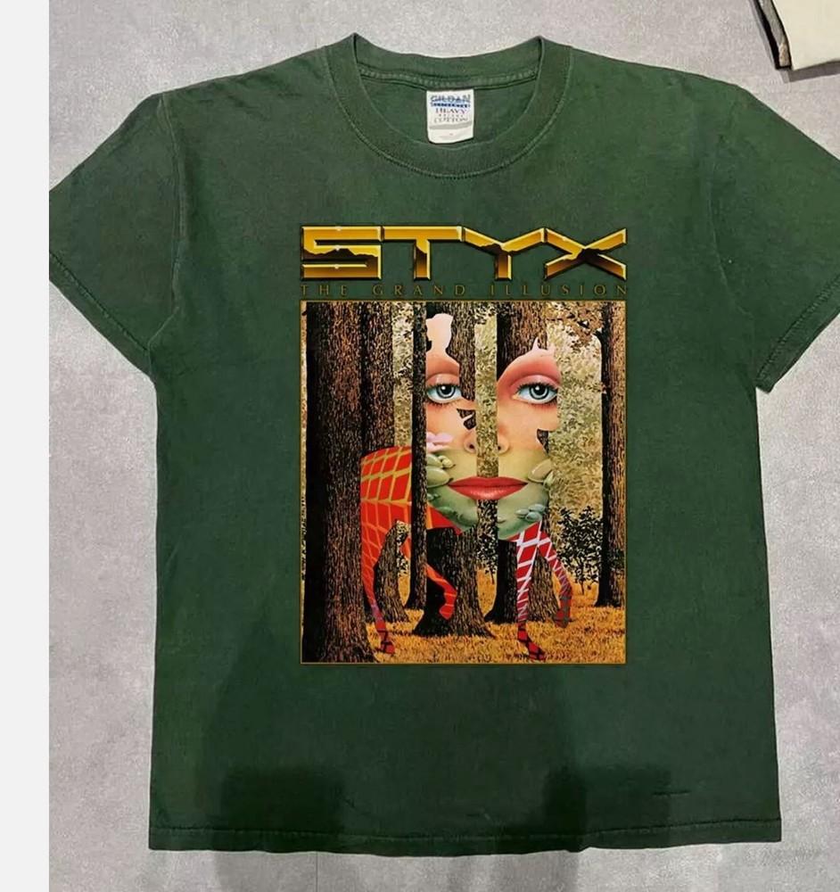 Styx Band The Grand Illusion Tour 2025 T Shirt Full Size S-5XL Unisex T-Shirt