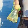 With Straw And Rope Badminton Water Bottle 300ml Sports  Kettle Transparent Plastic Cup  Sports