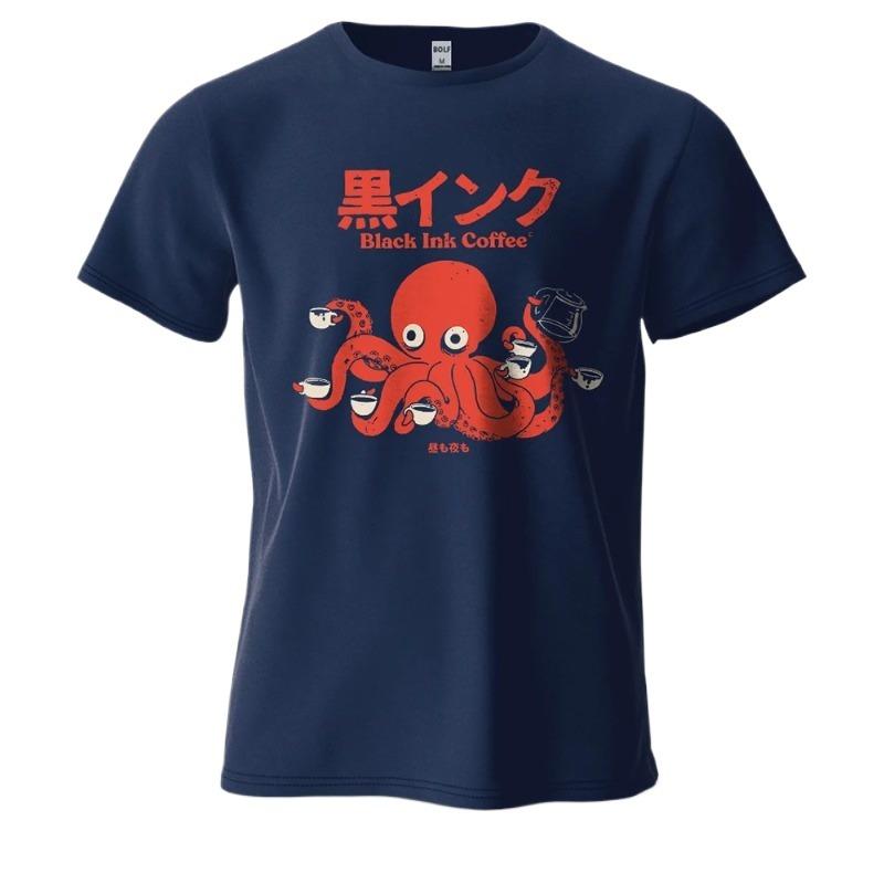 Ink Coffee Creative Mens TShirt 100 Cotton Oversized Soft Breathable Charming Graphic Vintage Tees Tops Streetwear Loose Fit