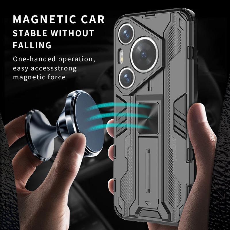 Military Armor Adjustable Kickstand Protective Case for Huawei Pura 70 Ultra P70 Pro Cover Magnetic Holder Shockproof Full Cover
