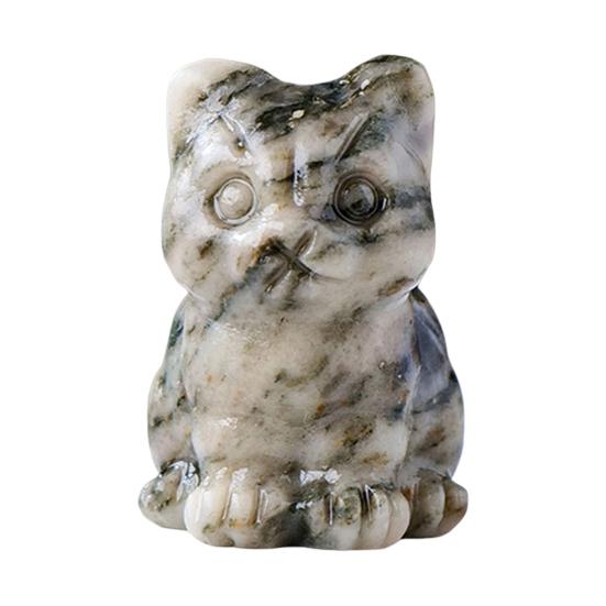 Гладкая фигура без заусенцев, китайская сидячая поза, статуя счастливого кота, статуя счастливого кота, орнамент из искусственного хрусталя, домашний декор