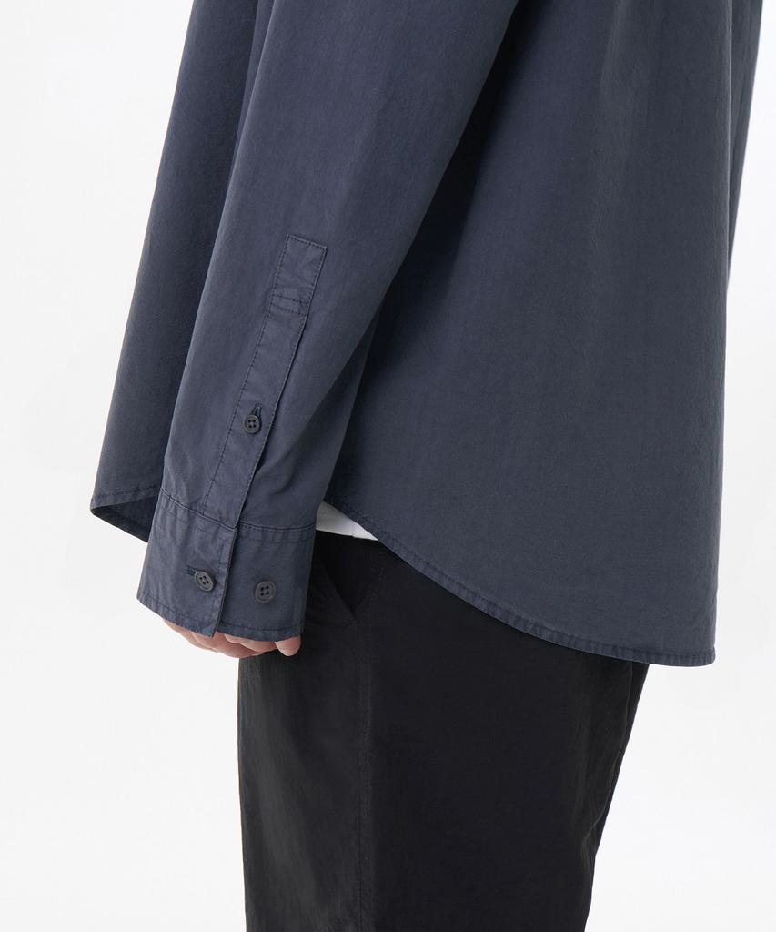 MUSINSA STANDARD Relaxed Cotton Tencel Pigment Shirt [Navy]