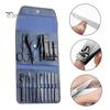 1 комплект Профессиональный набор для ухода за ногтями 16 в 1 Набор кусачек для ногтей из нержавеющей стали с чехлом из искусственной кожи Инструмент для ухода за ногтями для домашнего маникюра