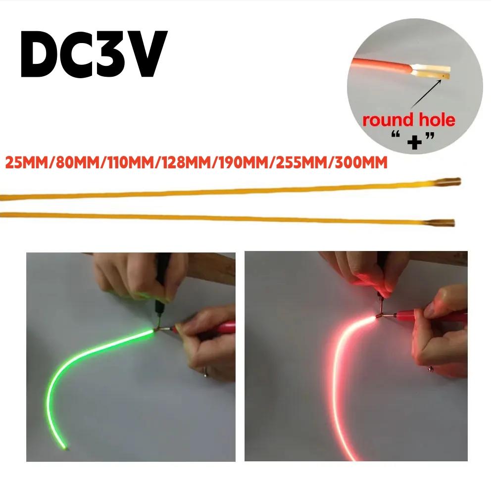 DC 3V Free Cut Flexible LED Filament for LED Bulb DIY Edison Bulb Parts COB LED Diode 25mm 80mm 110mm 128mm 190mm 255mm 300mm