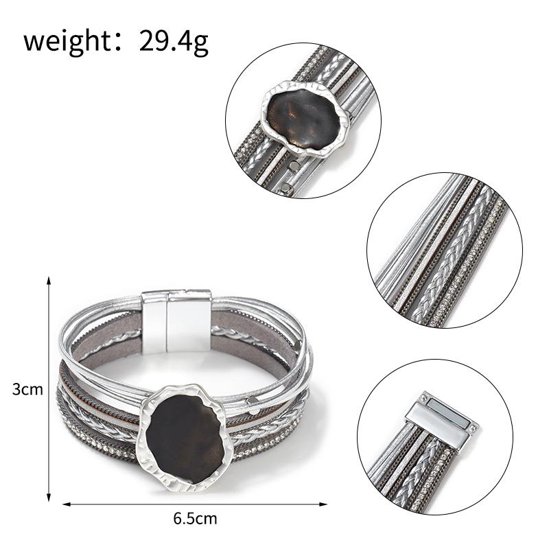 Handmade Leather Bracelet for Women Boho Jewelry Accessories