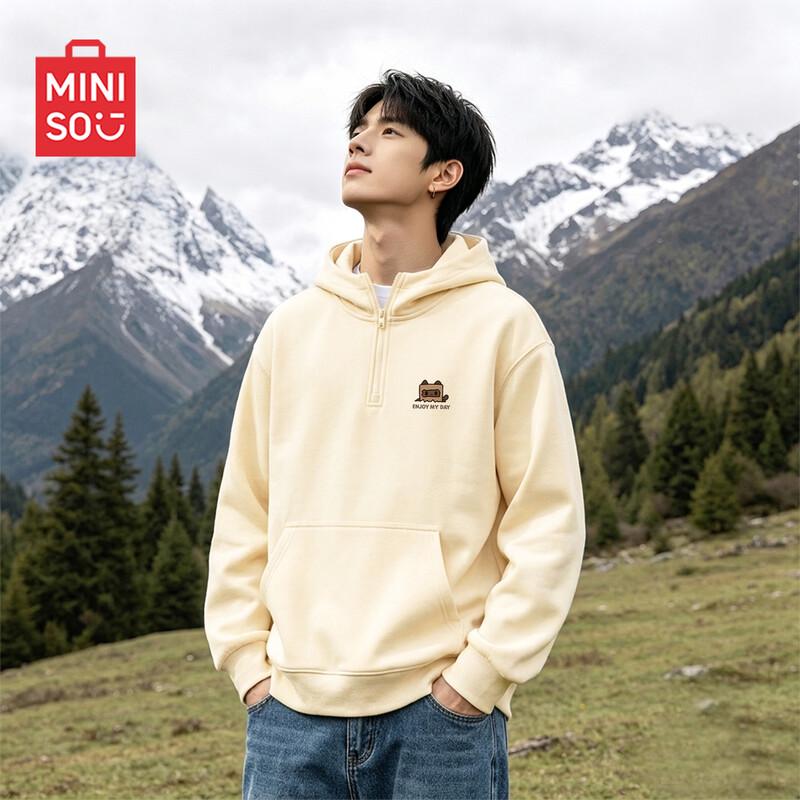 MINISO Американская повседневная толстовка с капюшоном на молнии