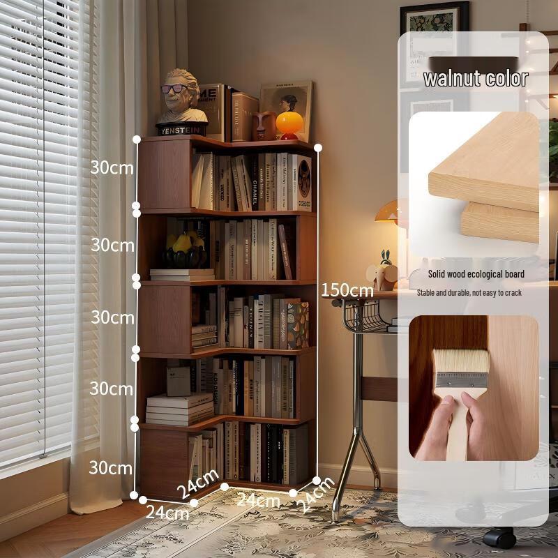 miflame Corner Storage Bookshelf