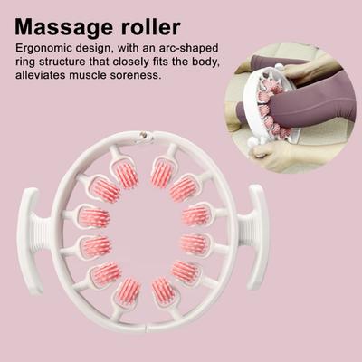 Антицеллюлитный массажный ролик для ног Лимфодренаж Глубокотканная терапия Бедра Руки Спина Плечи Расслабление мышц Массажный инструмент с 12 роликами
