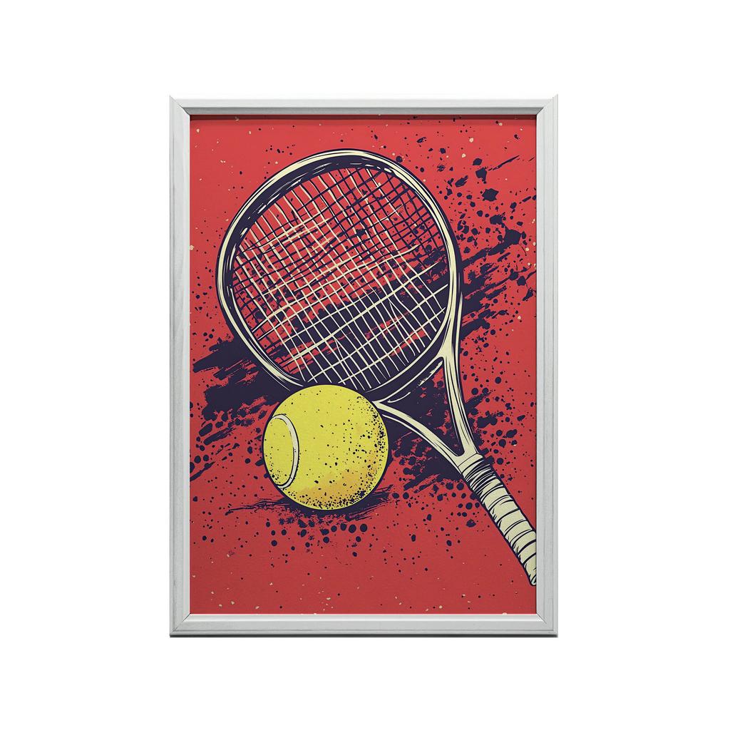 Plakat Tenisowa Pasja Plakat Tenisowa Pasja, 70X100 Cm, Rama Drewniana Jasny Dąb, Papier Matowy 230 Gsm