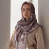 Malaysia Floral Printed 110 Square Scarf Muslim Hijab Women Elegant Shawls Ladies Casual Headscarf Turban Kerchief  Wholesale