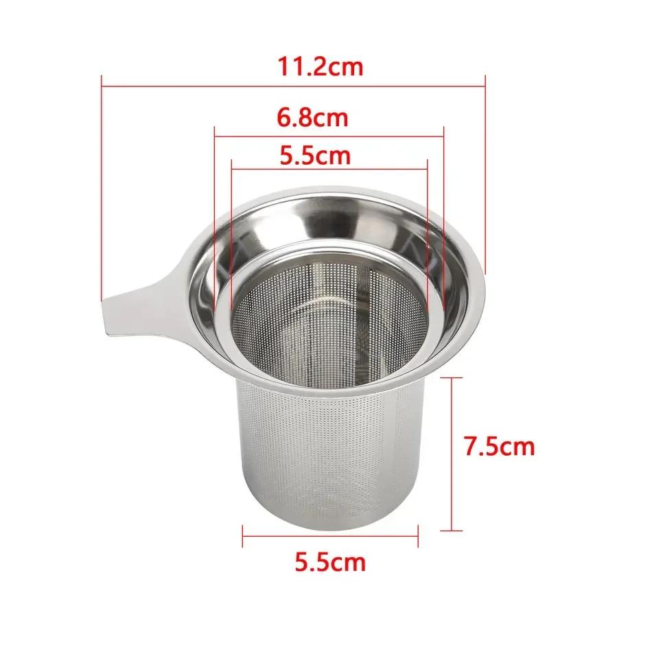 304 Stainless Steel Handle Clip Reusable Tea Infuser Tea Strainer Teapot Loose Tea Leaf Spice Filter Kitchen Accessories