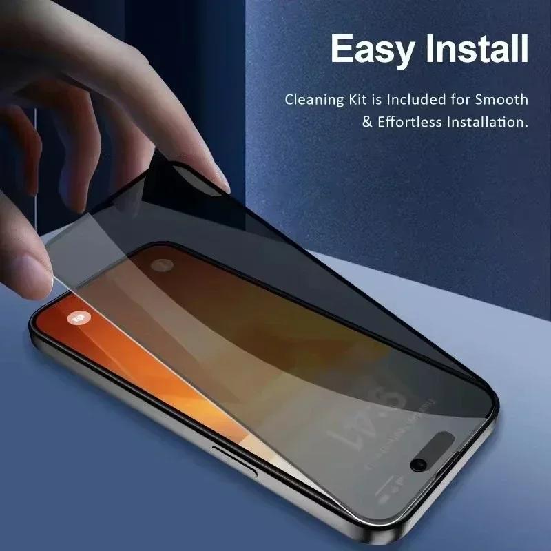 5 шт. Полное покрытие конфиденциальности протектор экрана для iPhone 16 11 12 13 14 Pro Max Mini 8K антишпионское стекло для iPhone 15 PRO XR X XS MAX