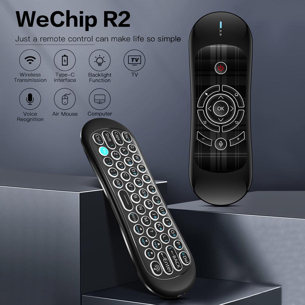 Wechip R2 Пульт дистанционного управления 2,4G Беспроводная голосовая воздушная мышь ИК-обучение Интаертное зондирование Смарт-пульт дистанционного управления