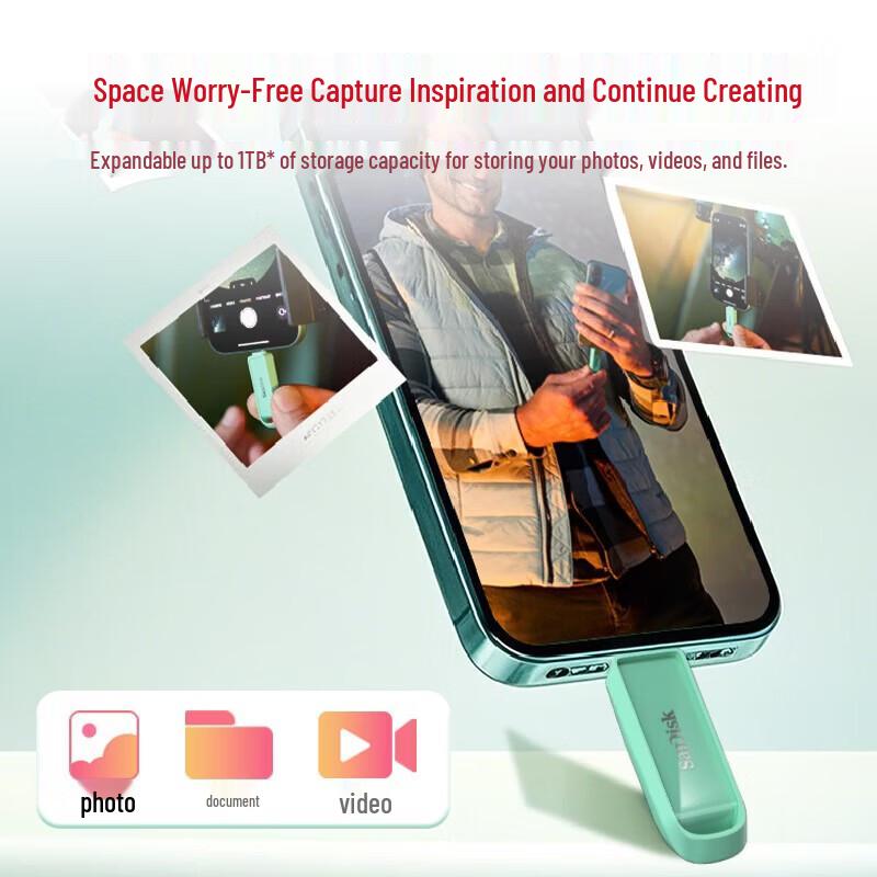 SanDisk USB-накопитель 1 ТБ Type-C USB 3.2 с сертификацией MFI