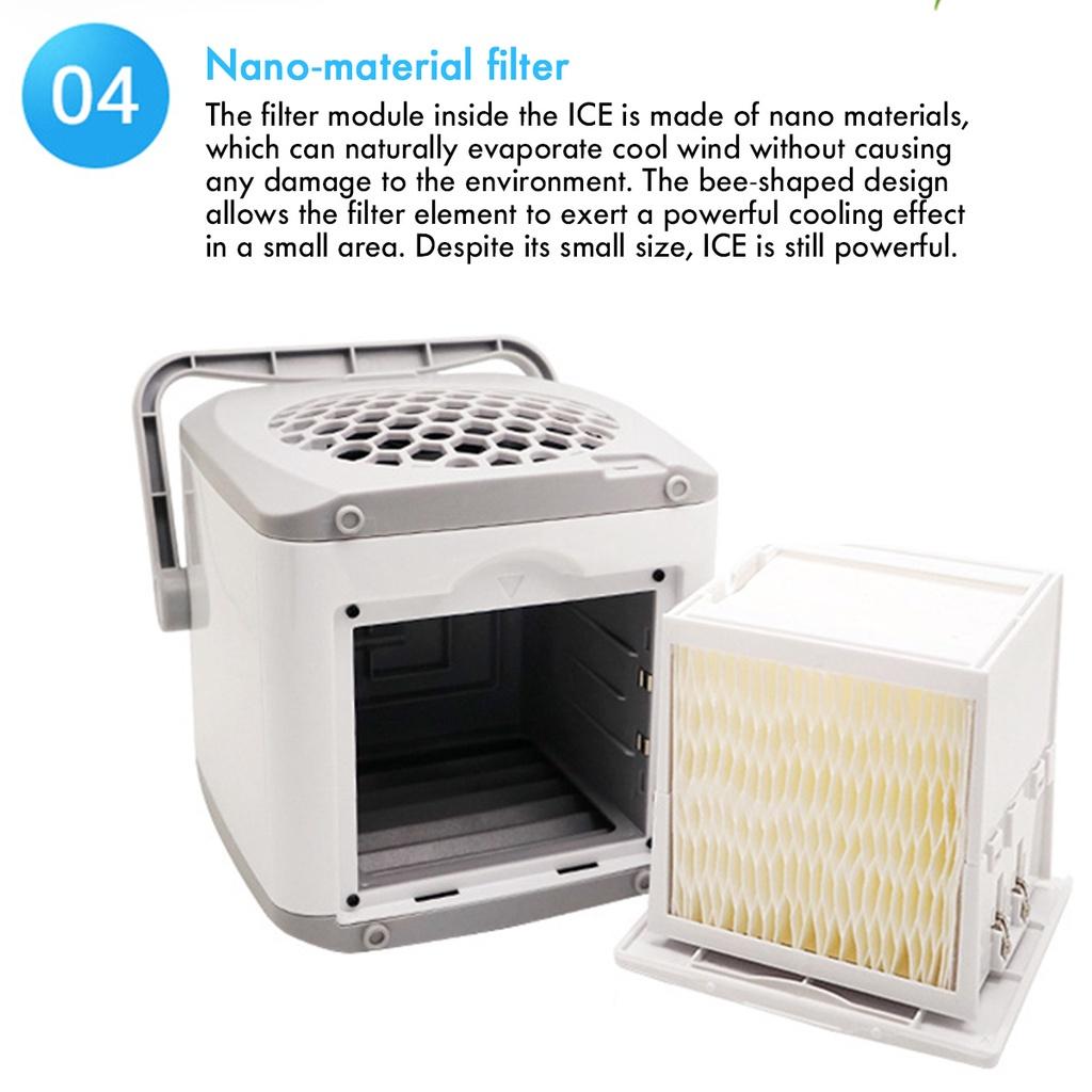 Кондиционер Охладитель воздуха Мини-вентилятор Портативный кондиционер для комнаты Дома Охлаждение воздуха Настольный USB-зарядка Вентилятор для кондиционирования воздуха 135 * 135 * 135 мм