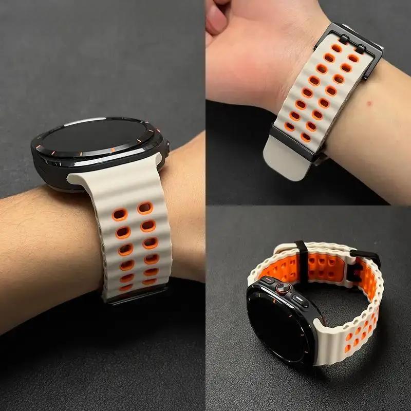 Оригинальные ремешки для Samsung Galaxy Watch Ultra 47 мм Аксессуары Морской Спорт силиконовый Браслет ремешок Galaxy Watch 7 ultra Ремешок