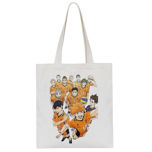 Fashion Anime Haikyuu Shopper Bag Eco Manga Tote Harajuku Shopper Bag Women Canvas Shoulder Bag Large-capacity Women's Handbags
