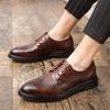 Men Oxfords High Quality Split Leather Men's Dress Shoes Luxury Brand Driving Shoes Brogue Lace Up Men's Casual Shoes