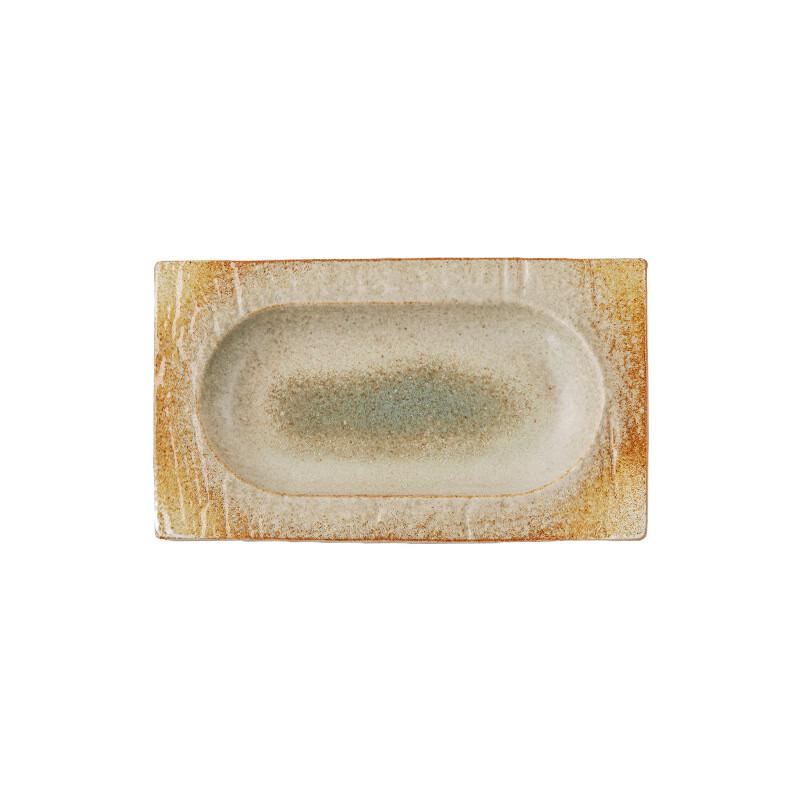Vintage Kiln Glaze Ceramic Rectangular Dinner Plate Set
