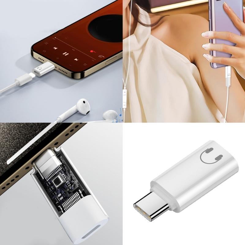 Адаптер для наушников USB C на 8-контактный Разъемы USB Type-C (папа) на 8-контактный (мама) для сотового телефона, планшета, без зарядки