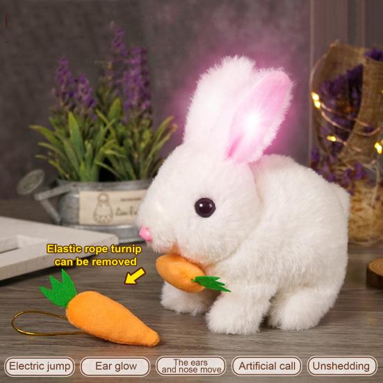 Realistic Bunny Toy Kids Interactive Jumping Rabbit Plush Toy Lifelike Ears Twitching Handmade