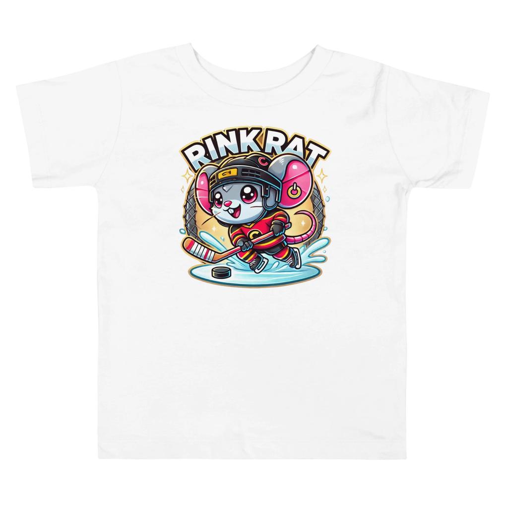 Rink Rat Toddler Hockey Shirt - Cute Kids Ice Hockey Tee for Fans and Players