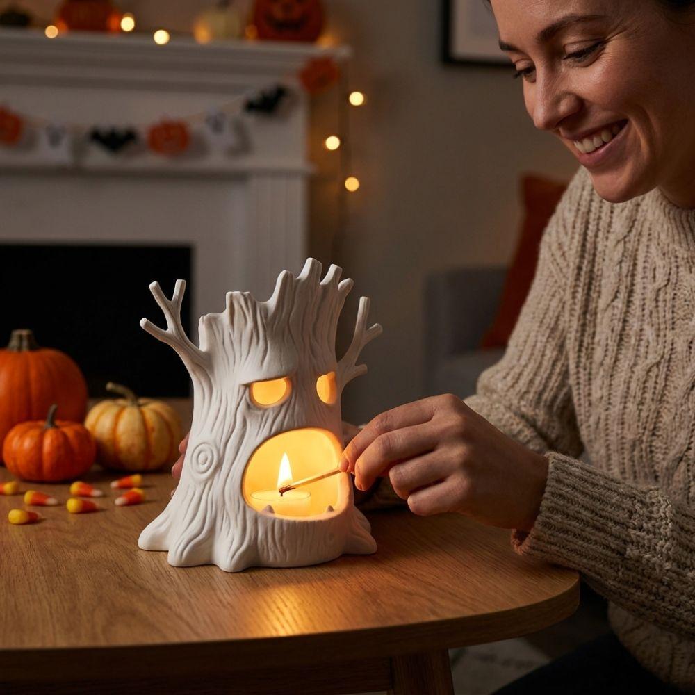 Spook Halloween Tree Spirit Candle Stand 3D Printed Forest Tree Candlestick Halloween Party Gift