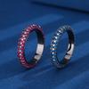 Autumn And Winter Jewelry Copper Bottom Gold-Plated Simulation Blue Spinel Red Corundum Black Gold Personalized Ring Female