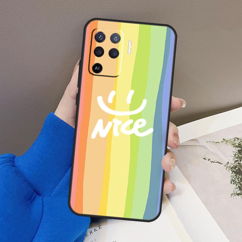 Rainbow Cute Cartoon Case For Oppo A94 A74 A54 A80 A60 A40 A18 A38 A58 A78 A98 A96 A76 A16 A15 A17 A57 A77 A5 Pro