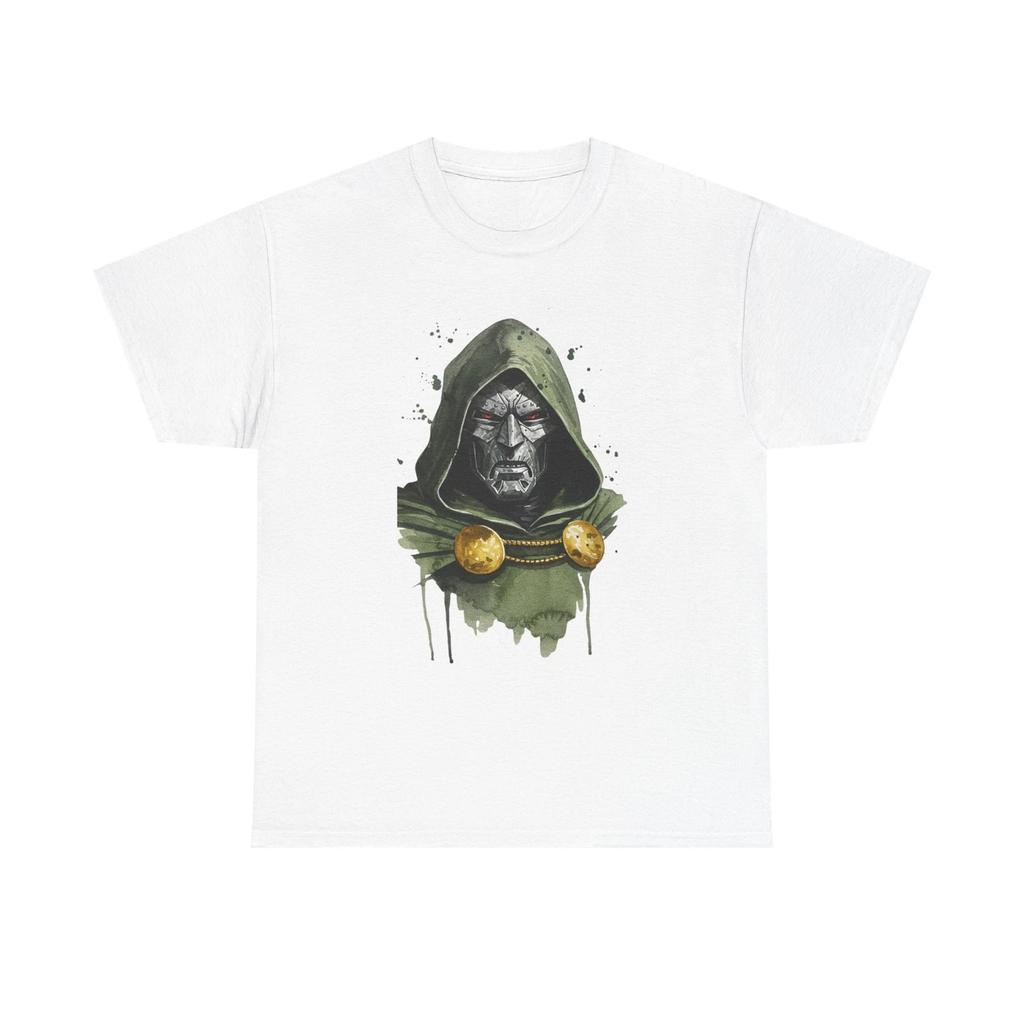 Doctor Doom Portrait Tee | Supervillain Hood Illustration, Comic Villain Shirt