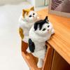 Decoration Realistic Cat Stuffed Doll Furry Hanging Lifelike Cat Plush Toy  Crafts