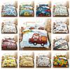 3D Track Car Bedding Set Cartoon Engineering Car Printed Down Duvet Cover 2/3 Pieces DE135 * 200 Full Size Children's Room Home Decoration