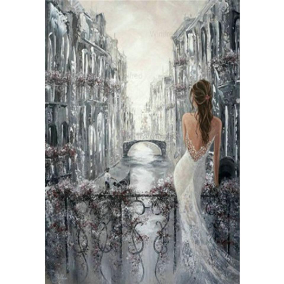 5D Красота Искусство DIY Пейзаж Алмазная картина Набор для вышивки крестом Полный круглый Алмазная вышивка Мозаика Декоративная живопись